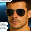 grinderPUNCH Polarized Classic Aviator Sunglasses Fashionable Lightweight Sunglasses for Men UV Protection