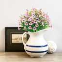 Artificial Outdoor Fake Flowers,20 Bundles Outside Fake Flower UV Resistant No Fade Outdoor Faux Plastic Plants Flowers Home Garden Porch Patio Decor(Pink)