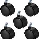 uxcell Furniture Casters 2 Inch Nylon M10 x 15mm Threaded Stem Swivel Caster Wheels, 38lb Capacity Each Wheel, 5 Pcs