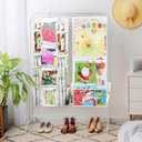 Simple Houseware Double-Sided Hanging Gift Wrap Organizer Storage Pockets, White (Set of 1)