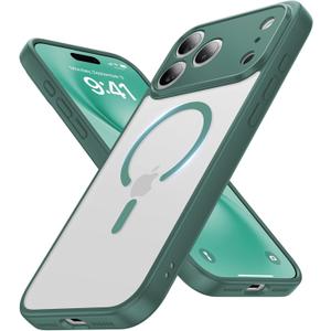 Faiono Magnetic for iPhone 17 Pro Max Case [Full Camera Protection][Military-Grade Protection][Compatible with MagSafe] Shockproof Protective Slim Phone Case for iPhone 17 Pro Max, Night Green