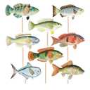 20pcs Fishing Cupcake Topper, Baby Shower Gone Fishing Party Decorations, Bass Party Picks Cake Toppers for Fisherman Birthday Retirement Fishing Tournament Seafood Feast Cake Decor