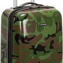 Rockland Safari Hardside Spinner Wheel Luggage, CAMO, Carry-On 20"