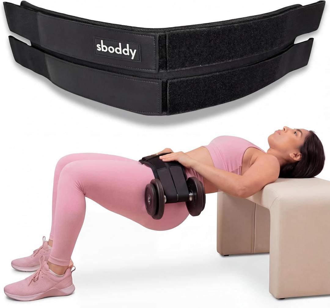 Hip Thrust Belt with Dual-Strap Design Booty Builder for Heavy Dumbbells, Kettlebells & Plates Up to 400 lbs Comfortable Glute Workout Equipment for Women Coach Tested Home & Gym Use