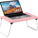 Ruxury Folding Lap Desk Laptop Stand Bed Desk Table Tray, Breakfast Serving Tray, Portable & Lightweight Mini Table for Sofa Couch Floor - Pink (Small)