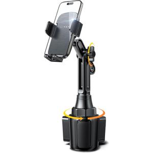 LISEN Upgraded Version Cup Holder Phone Holder 360 Adjustable Long Neck Car Phone Mount Golf Cart Phone Holder, Truck Jeep Accessories for iPhone 17 Air Pro Samsung Google and All 4-7'' Phone