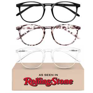 IBOANN Chic & Comfy Blue Light Glasses for Women  3Pack Round Frames, ScreenReady Style with UV Protection Coating