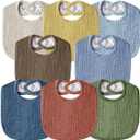 Muslin Baby Bibs for Unisex Boys Girls, Cotton Drool Bibs, Adjustable Newborn Bibs for Drooling and Teething