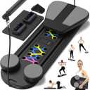 Pilates Board, Pilates Reformer Set, 12-in-1 Pilates Boards for Home Workout,Portable Foldable Ab Board Trainer Pilates Exercise Machine, Multifunctional Pilates Reformer Board for Women (Black)