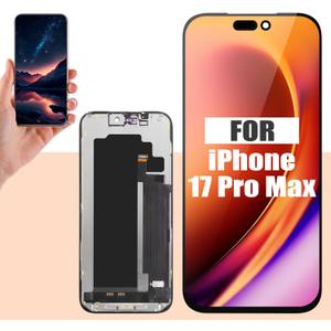 Incell Screen for iPhone 17 Pro Max Screen Replacement for iPhone 17 Pro Max LCD Screen A3526,A3257,A3527,A3525 3D Touch Display Digitizer Assembly Repair Parts(Black No Frame