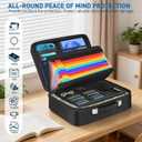 Fireproof Document Box with Combination Lock, Waterproof, Used for Storing Important Files, Certificates, Passport, Portable Travel Safe Hard Case Document Organizer (Black)
