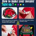 RAISEVERN LED Men Ugly Christmas Sweater Funny Light Up Xmas Party Long Sleeve Knitted Pullover (Black, M)