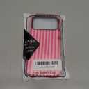 Longlayss Compatible with iPhone 17 Pro Max Case Cute Aesthetic Striped Phone Case for Women Girl Shockproof Slim TPU and Hard PC Protective Cover (Hot Pink)