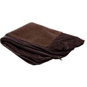 Furhaven Replacement Dog Bed Cover Sherpa & Chenille Sofa-Style, Machine Washable - Coffee, Large