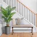ASTIDY Artificial Palm Tree 5FT - Fake Tree with Gray Tall Planter - Faux Tropical Areca Floor Plant in Pot - Artificial Silk Plant for Home Office Living Room Decor Indoor