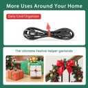 Christmas Ornament Hooks Green Tree Hanger - 20 PCS Reusable Silicone Clips, Cable Ties, Cord Organizers for Holiday Decorations Storage, Elastic Stretchable