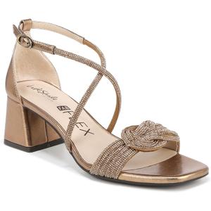 LifeStride Women's Captivate Strappy Block Heel Dress Sandals (8 Wide, Bronze)