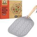 Chef Pomodoro Aluminum Metal Pizza Peel with Foldable Wood Handle for Easy Storage, Pizza Spatula, Gourmet Luxury Pizza Paddle for Baking Homemade Pizza Bread (16 inch)