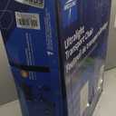 Medline Ultra Lightweight Transport Wheelchair for Adults, Foldable, 19-Inch Seat Width, Blue Frame, Black Upholstery