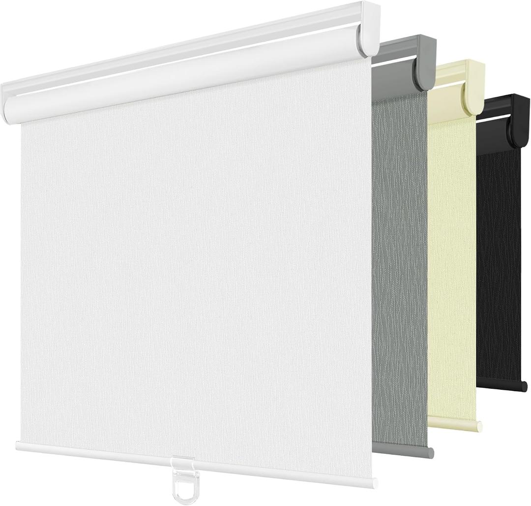 ChrisDowa Blackout Roller Shades for Window, Cordless Pull Down Blinds, 35"W x 72"H