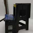 Amoise Folding 2-Step Stool, Non-Slip Portable Footstool 8'' & 17'' Dual Heights, Holds 300 lbs, Portable Footstool for Kitchen Home Toilet Bedroom Office Bathroom RV(Black)