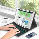 XIWMIX Ultra-Slim Wireless Bluetooth Keyboard - 7 Colors Backlit Universal Rechargeable Keyboard Compatible with iPad Pro/iPad Air/iPad 9.7/iPad 10.2/iPad mini and Other iOS Android Windows Devices