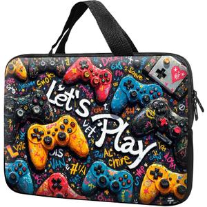 Laptop Sleeve with Handle 17 Inch, Waterproof Laptop Case Bag, Play Games Pattern Design Computer Sleeve Compatible with MacBook Air, Pro, HP, Dell, Lenovo, ASUS