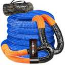 Kinetic Recovery Tow Rope 1-1/8" x20ft Offroad Snatch Strap 48000lbs Heavy Duty Towing Straps Kit for Trucks SUV UTV ATV Tractor Car Jeep - Blue