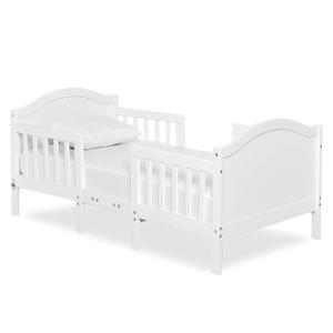 Dream On Me Portland 3-in-1 Convertible Toddler Bed with Guard Rails in White, Baby Safety Alliance & Greenguard Gold Certified, Transforms into 2 Chairs & Table, Low-to-Floor Design