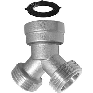 Joywayus Brass Nickel Plating 3/4" GHT Y Shaped Connector for Steam Dryer and Washing Machine Hoses