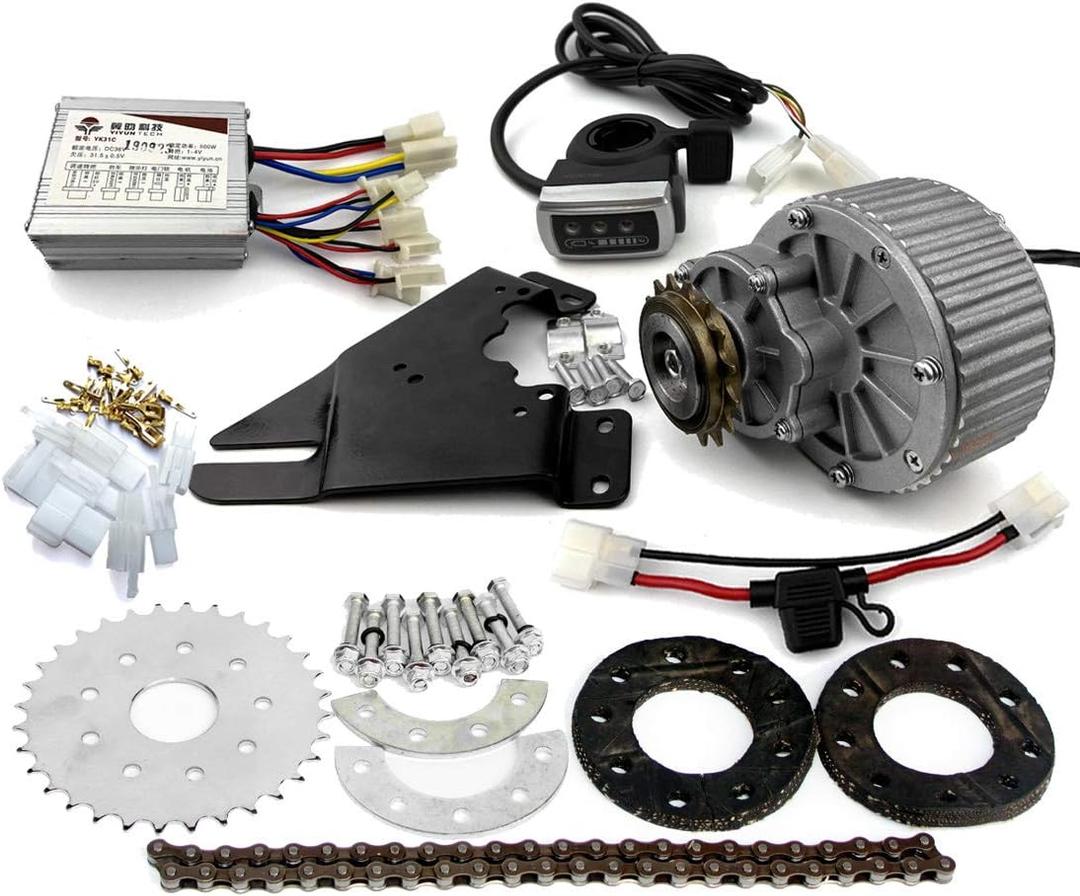 450 W Electric Bicycle Left Drive Conversion Installation kit can fit Most of The Usual Bicycle use Spoke Chain Wheel Chain Drive for City Bicycles (36V Thumb Kit)