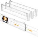 HiYZ Expandable Drawer Dividers - 12.6-22.8'' Adjustable Drawers Organizers for Kitchen Utensils, Drawer Separators in Bedroom, Dresser, Office, Bathroom, Fridge, 3 Pack Long Dividers-Clear