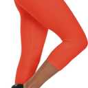 Kotii Women's Soft Capri Leggings 3/4 Cropped Leggings High Waisted Capris Tights (Orange, 12)
