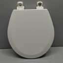 Bemis 500EC Durable Wood Toilet Seat with Easy Clean Hinges, Made in USA, Round, Biscuit