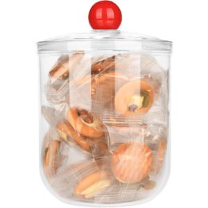 Custde 47oz Clear Plastic Candy Jar with Lid  Airtight Multi-Purpose Storage for Candy, Cookies, Coffee & More  Ideal for Kitchen, Office, Bathroom (47 fl oz)