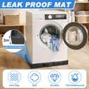 31 x 31 x 3 Inch Foldable Washing Machine Pan Washer Drain Pan with Drain Hole and 4 Pcs Mat, Non Slip Leak Proof Anti Vibration Waterproof Drip Tray for Washer Dryer Floor Protection