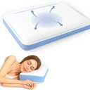 23"L x 15"W Memory Foam Bed Pillow for Side and Back Sleepers, Soft Supportive Pillow with Breathable Washable Cover Blue & White Premium Home Bedding Cushion 