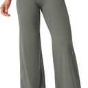 YEOREO Workout Leggings Womens No Front Seam Straight Leggings  35" High Waist Buttery Eddiy Gym Yoga Pants, 35" inseam, Small, Gray Green