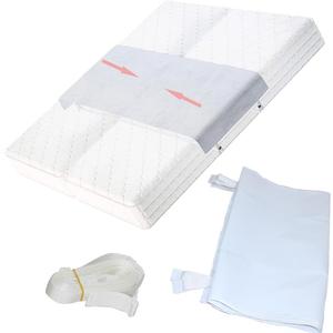 Twin to King Bed Converter, 91x 20in Cotton Breathable Extra Long Beds Bridge, 4 ABS Fixing Straps, Bed Gap Eliminator, 1.1lbs Beds Gap Filler Mattress Connector, Mattress Extender for Guests Couples