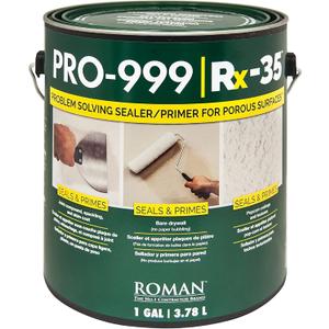Roman PRO-999 Rx-35 Wallpaper Primer and Sealer - Bonding Primer for Wallcoverings and Home Improvement, Water-based - 1 Gallon, Clear