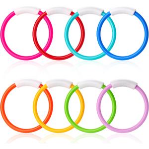 JOYIN Dive Rings Pool Toys, 8 Pcs Colorful Pool Rings for Kids, Underwater Training Swimming Diving Toy for Kids Gifts Summer Swim Water Fun Games