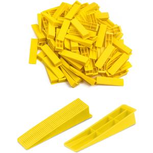 Tile Leveling System Wedges, 300pcs Reusable Tile Leveler Wedges for 1/8",1/12",1/16", 1/32" Spacers and Tile Leveling System Clips, Tile Leveler Tools for Wall/Floor Tile & Stone Installation(Yellow)