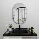 Beveled Bathroom Mirror, 20X30 Inch Single Beveled Edge Frameless, Beveled Edge Mirrorfor Living Room Bedroom Entryway Mantel Hallway Decoration, Hang Horizontally or Vertically (20 * 30inch)