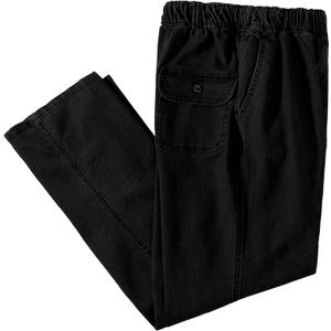 IDEALSANXUN Mens Elastic Waist Loose Fit Denim Pants Casual Solid Jeans Trouser (40W x 32L)