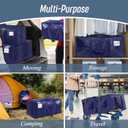 6 x 6 Pack Extra Heavy Duty Large Moving Bags with Strong Zipper & Comfortable Handles, Sturdy & Durable Clothes Storage Bags Totes Bins, Blue Packing Moving Boxes for College Supplies, Dark Blue