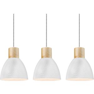 ELYONA 3 Pack White Hammered Pendant Lights for Kitchen Island 7 Small Nordic Solid Wood Hanging Light Fixtures, Modern Metal Pendant Light Fixtures for Bar, Dining Room, Bedroom, Hallway, Office