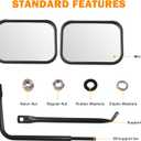 Door Off Mirror Compatible with Jeep Wrangler JK JL & Unlimited, Wider View Easy-Install Door Hinge Side Mirrors for Wrangler JK JL Unlimited