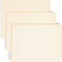 Smead Shelf-Master End Tab File Folders, 100 Count, Manila, Reinforced Straight-Cut Tabs, Letter Size (24110) (100 per Box)