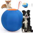 ROSUIH 18 Inch Herding Ball for Dogs, Push & Chase Training Ball with Heavy-Duty Oxford Fabric Cover for Active Medium Dogs, Border Collies, Australian Shepherds & Blue Heelers, Multi-Color, (Medium)