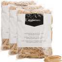 Amazon Basics Rubber Bands, Office Supplies, Size 33 (3-1/2 x 1/8 Inch), Stretchy, 600 Bands/1 lb Pack, 3-Pack, Tan